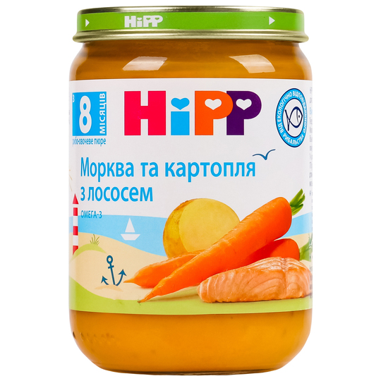 Пюре лосось в морк.-карт.пюре Hipp 190г