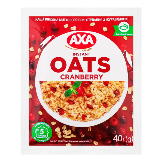 Каша вівсяна Axa з журавлиною 40г