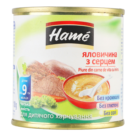 Пюре Hame м'яс.ялов.з серцем 100г