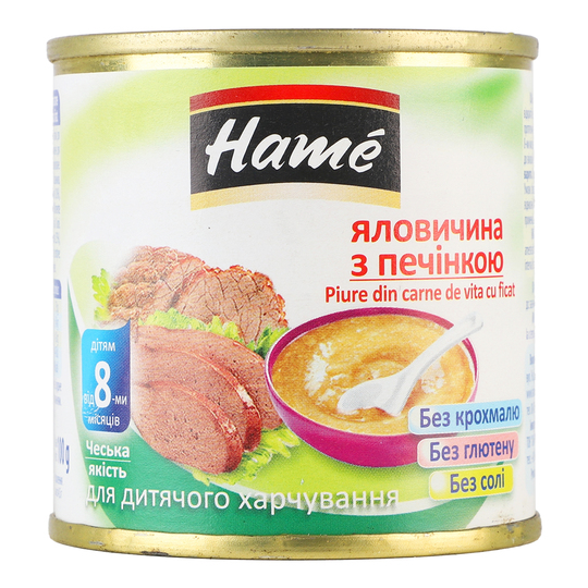 Пюре Hame м'яс.ялов.з печінкою 100г