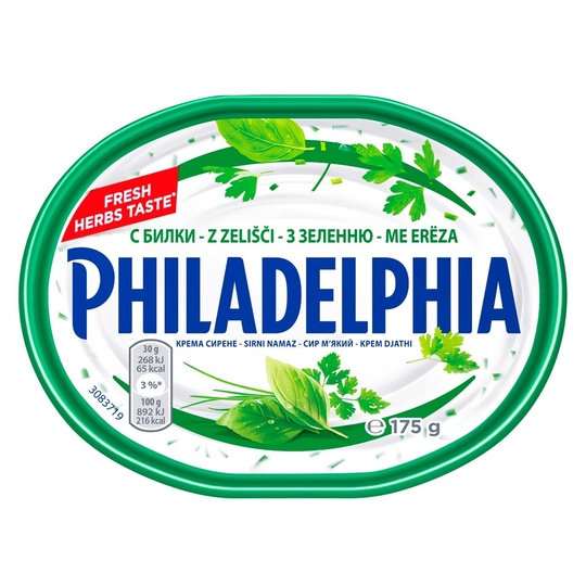 Сир Філадельфія з зел.Philadelphia 175г