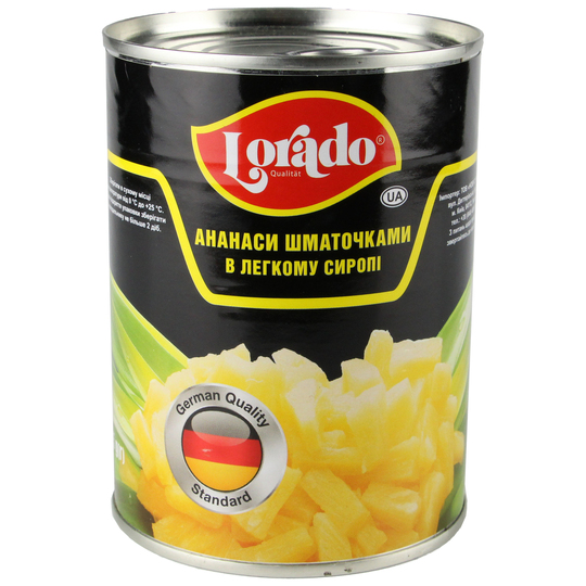 Ананас шматочки в сир.Lorado з/б 580мл