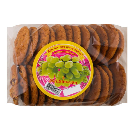 Печиво Ржищів Вівсяне з родзинками 500г