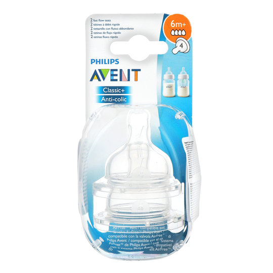 Соска сил.Avent 4 отв.шв.п.від 6міс.2шт