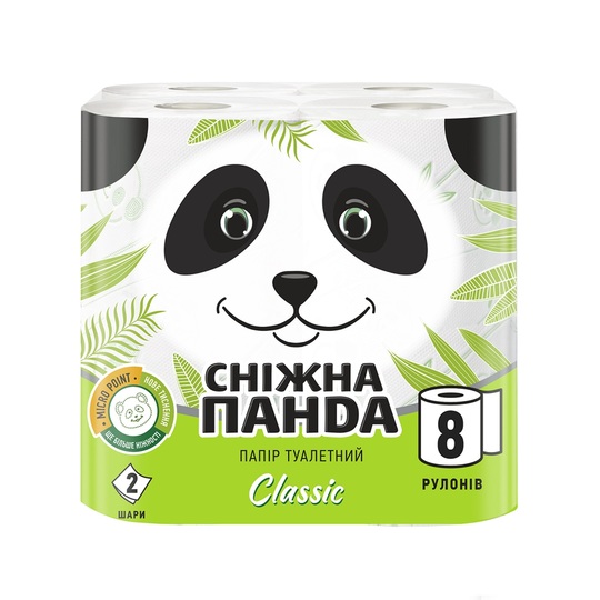 Папір туалетний Сніжна панда Класік 8шт