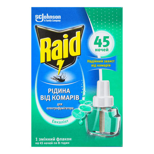 Рідина п/комарів Raid 45 ноч.Евк.32,9мл