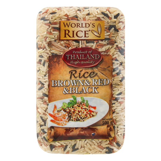 Рис Brown+Red+Black World's Rice 500г