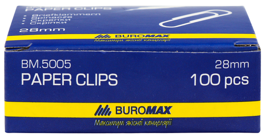 Скріпки нікельов.Buromax круг.28мм 100шт