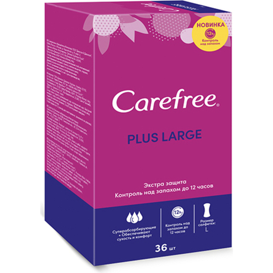 Прокладки гіг.Carefree Plus Large 36шт