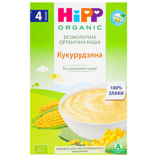 Каша безмол.орган.Hipp кукуруд.200г