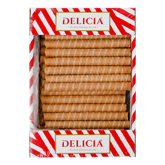 Трубочки вафельні пряж.мол.Delicia 450г