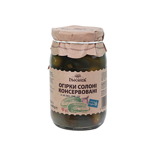 Огірки солоні бочкові Dworek-1905 850г