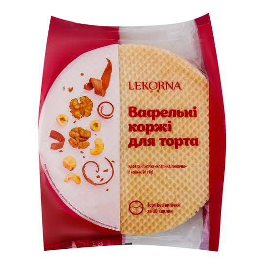 Коржі ваф.д/торта Класика Лекорна 90г