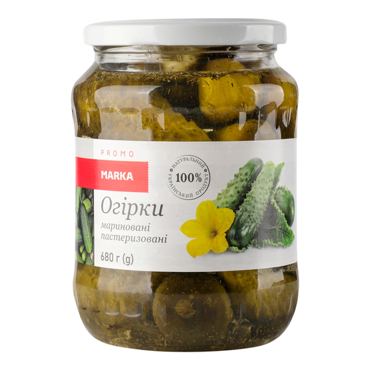 Огірки мариновані с/б Marka Promo 680г