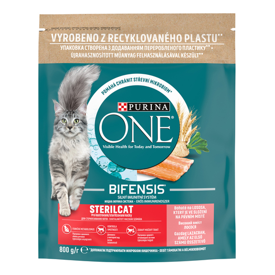 Корм д/стир.котів з лососем One 800г