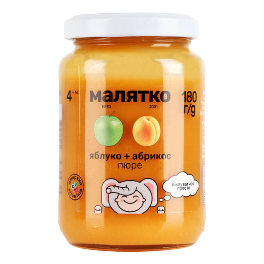 Пюре яблуко-абрикос Малятко с/б.180г