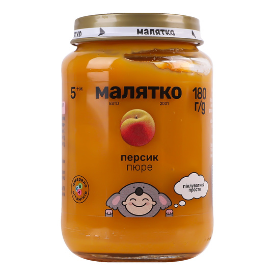Пюре персик Малятко с/б.180г