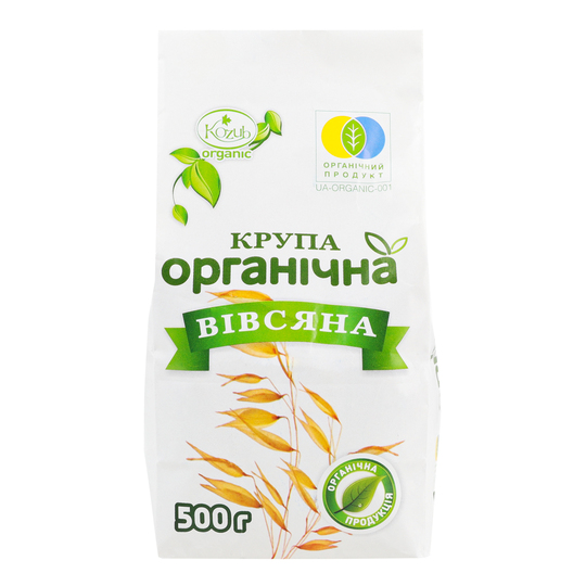 Крупа КозубПродукт орг.вівсяна пак 0,5кг