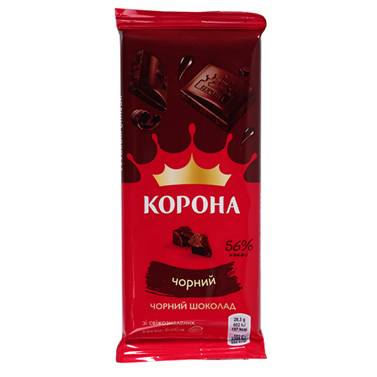 Шоколад Корона чорний без додатків 85г