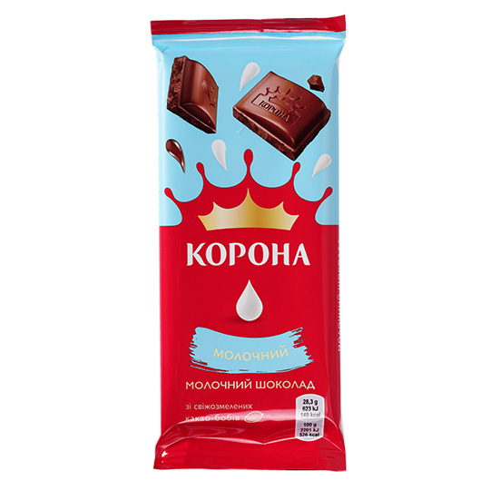 Шоколад Корона молочний без додатків 85г