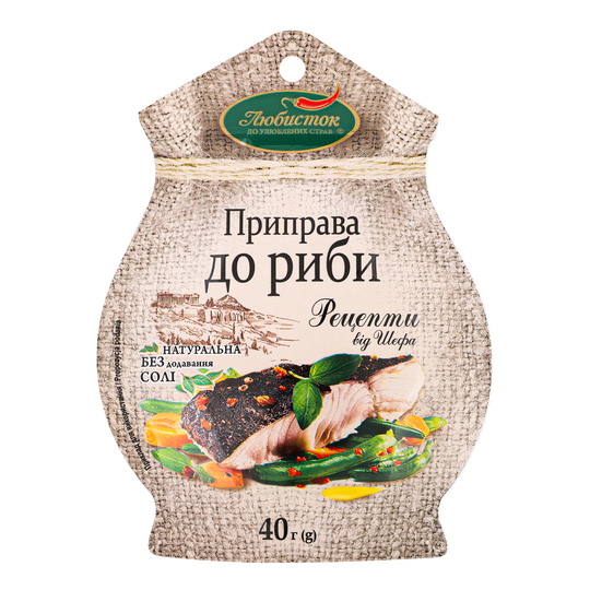 Приправа до риби Любисток Рец.в/шефа 40г