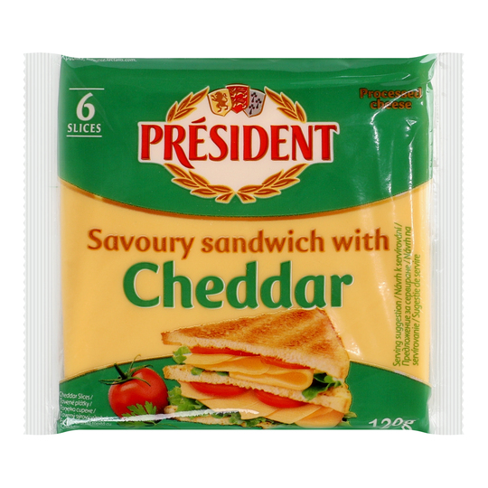 Сир пл.40% з Чеддером President 120г