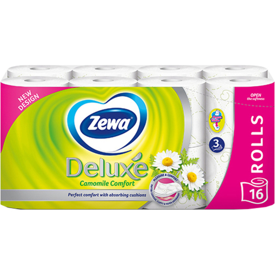 Папір туал.Zewa Deluxe Ром.б.3 ш.16 рул.