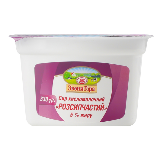 Сир к/мол.5% Розсип.Звенигора пл.єм.330г