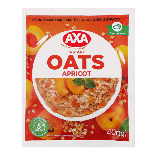 Каша вівсяна шв.приг.з курагою Axa 40г