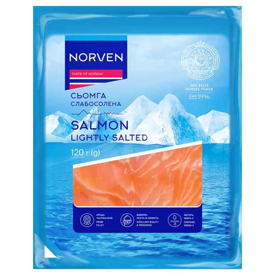 Сьомга нарізка с/с вакуумом Norven 120г