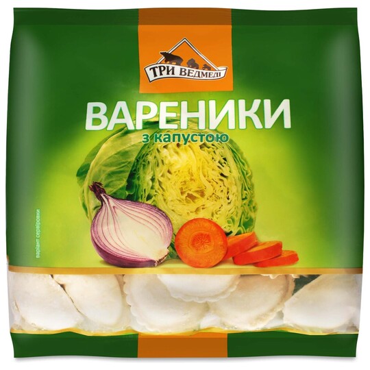 Вареники з капустою Три Медведя 400г