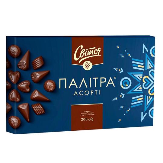 Цукерки Палітра Ас.тем.шок.Світоч 200г