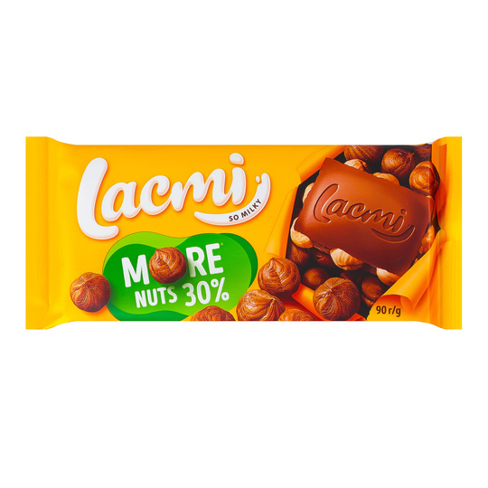 Шоколад Lacmi мол.з ціл.ліс.горіхам.90г
