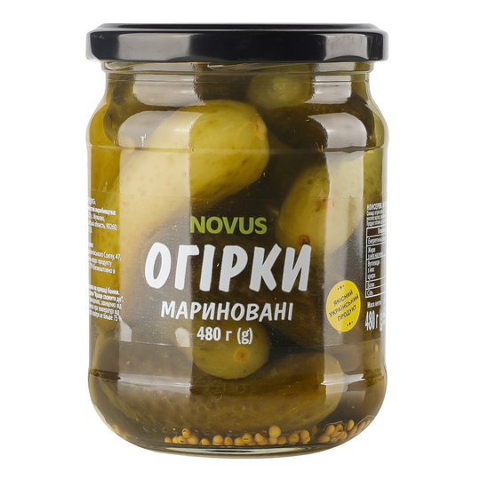 Огірки мариновані Novus 480г