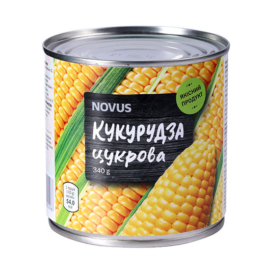 Кукурудза цукрова з/б  Novus 340г