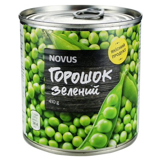Горошок зел.конс.з/б Novus 410г