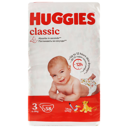 Підгузники Huggies Кл.джам.3 4-9кг 58шт
