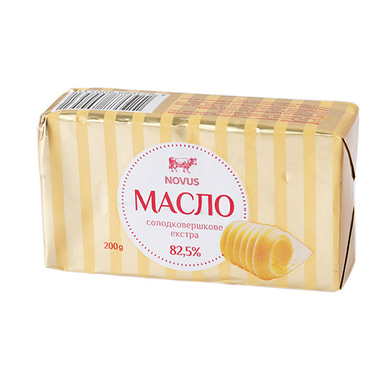 Масло вершкове Екстра 82,5% Novus 200г