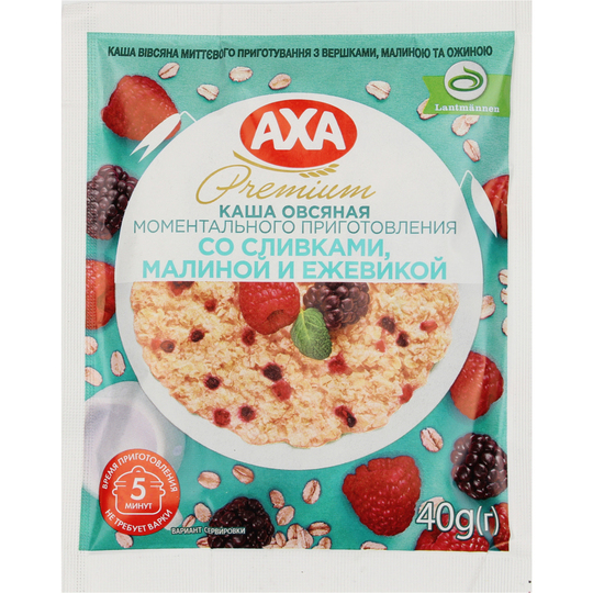 Каша з вершками мал.та ожиною Axa 40г