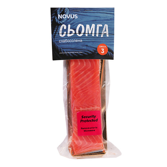 Сьомга сл/сол.філе-шмат.на шк.Novus 180г