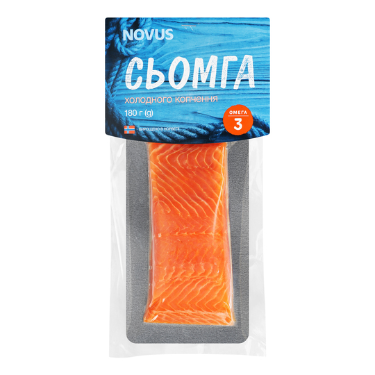 Сьомга хол.копч.філе шмат.Novus 180г