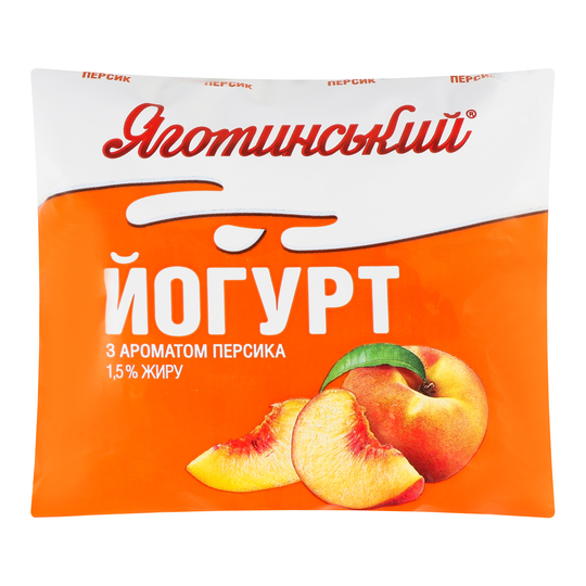 Йогурт 1,5% персик Яготин плівка 400г