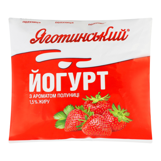 Йогурт 1,5% полуниця Яготин плівка 400г