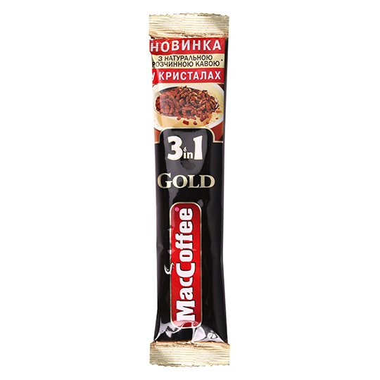 Напій розч.МасCoffee 3в1 Gold 16г