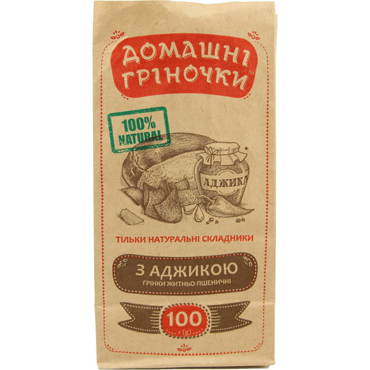 Грінки Домашні гріночки з аджикою 100г