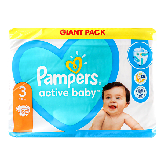 Підгузки Active Baby (6-10кг)Pampers 90