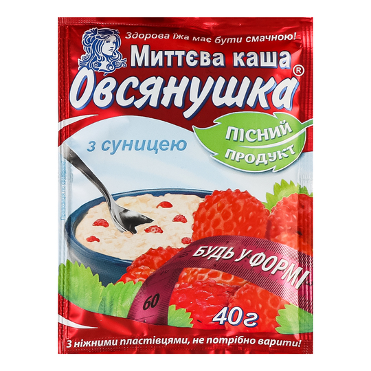 Каша Вівсянушка з суницею, 40г
