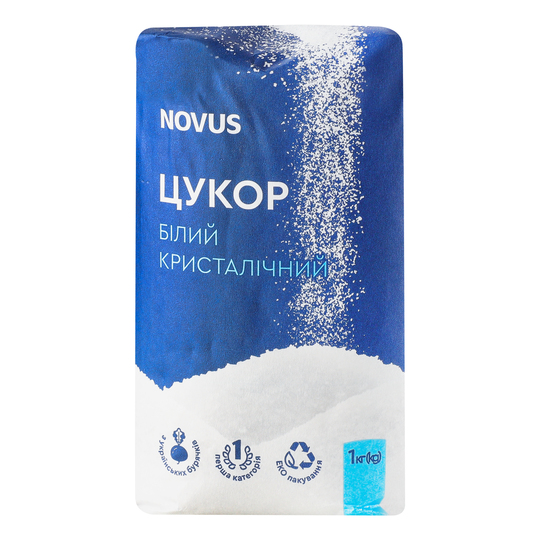 Цукор білий кристалічний Novus 1кг