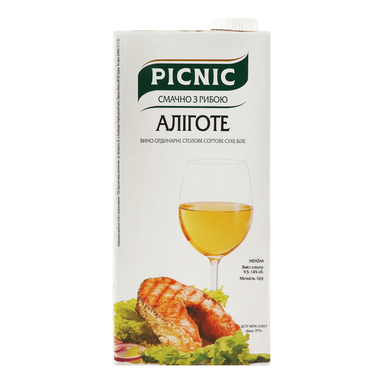 Вино Picnic Аліготе б/с13%1л т/п