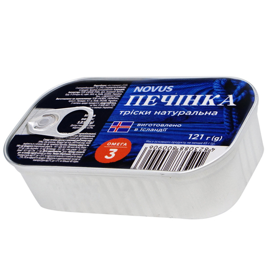 Печінка тріски натуральна Novus 121г